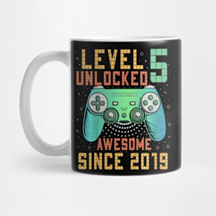 Kids Level 5 Unlocked 5th Birthday 5 Year Old Gamer Bday Mug